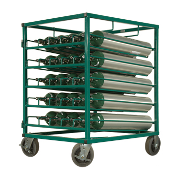 Layered Cylinder Rack for Horizontal Storage of 25 CDE Cylinders