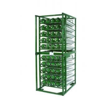 Layered Cylinder Rack for Horizontal Storage - Holds 50 D/E Cylinders
