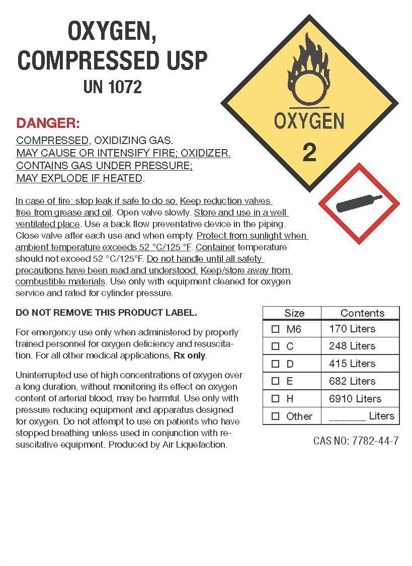 Oxygen Drug Product Label FAQ
