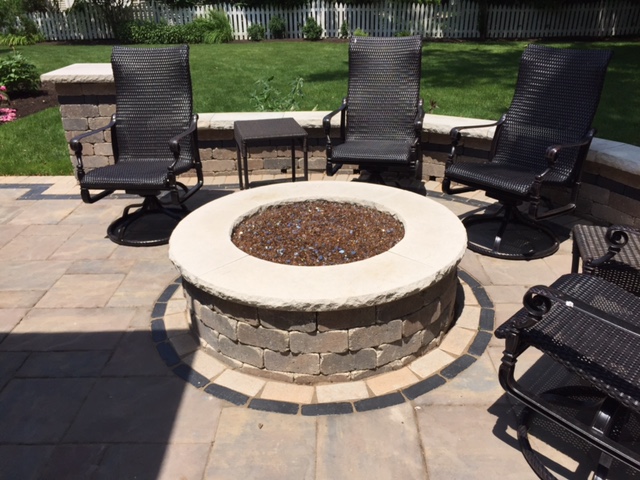 Patio with Fireplace | Avon Landscaping