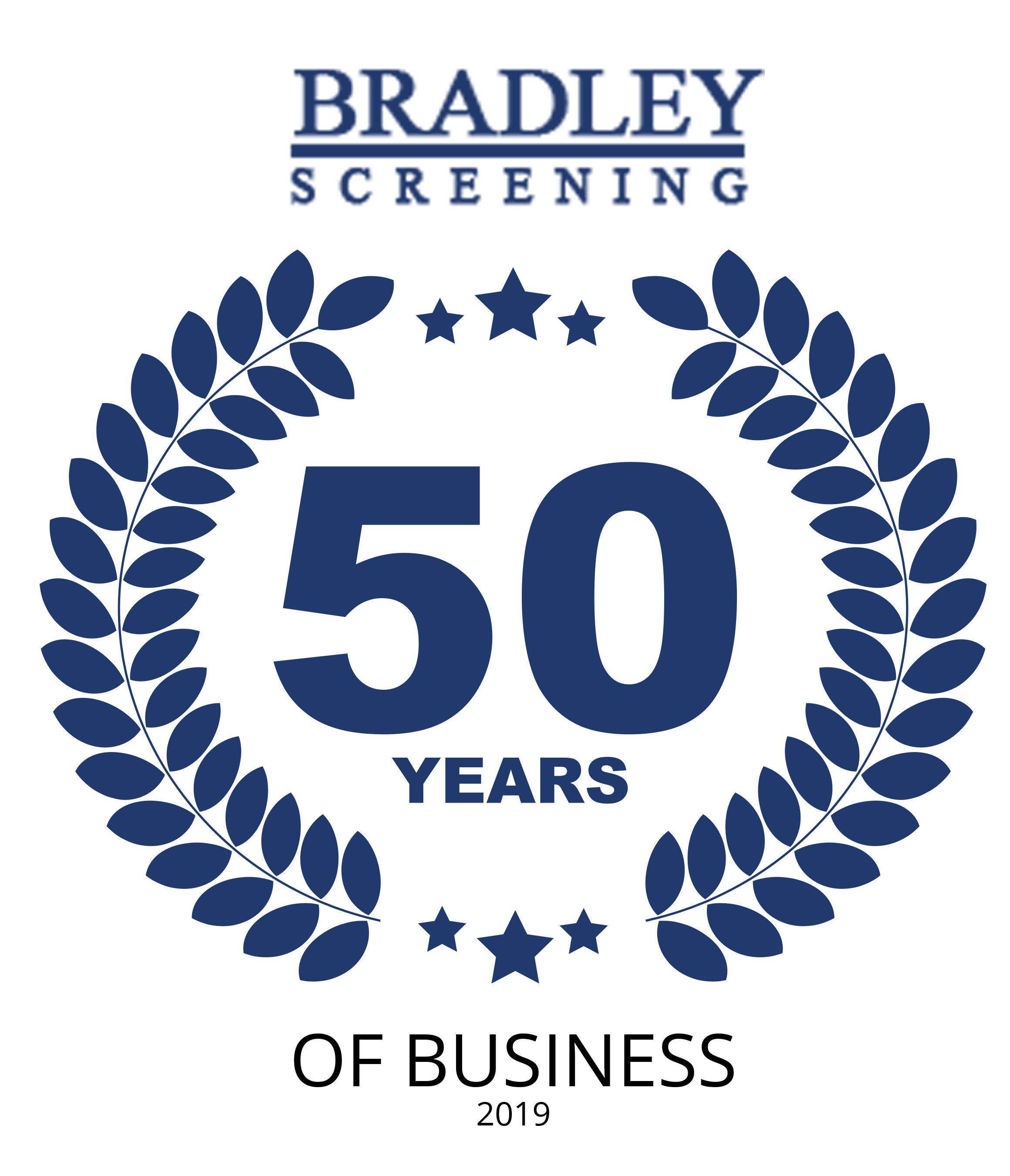 Bradley Screening | 50 Years of Business in 2019