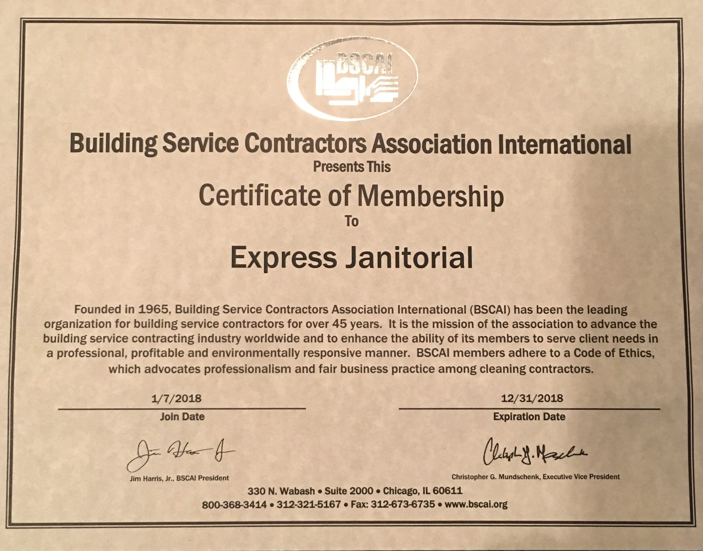 Building Service Contractors Association International and Express Janitorial