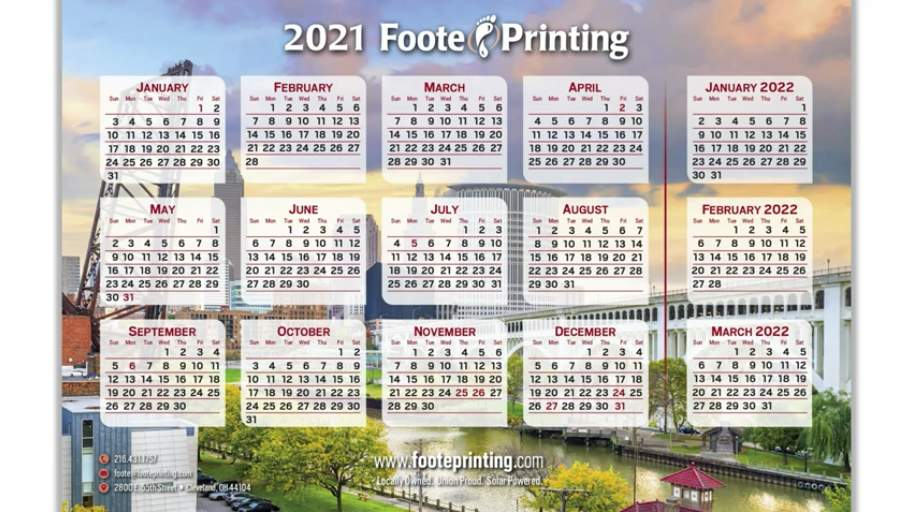 Its Not Too Late to Get Your 2021 Foote Printing Calendar