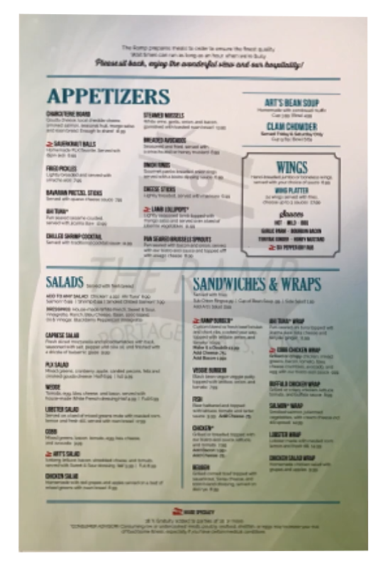 Affordable and Durable Restaurant Menus