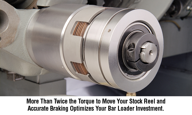 More Than Twice the Torque to Move Your Stock Reel and Accurate Braking Optimizes Your Bar Loader Investment.