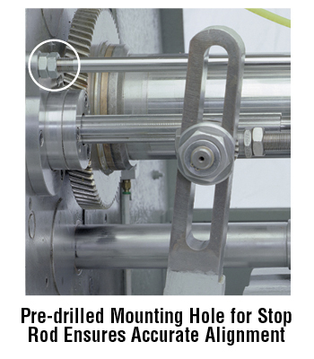 Pre-drilled Mounting Hole for Stop Rod Ensures Accurate Alignment