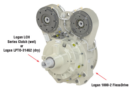 Logan LCH Series Clutch (wet) or Logan LPTO-314G2 (dry) Logan 1000-2 FlexaDrive