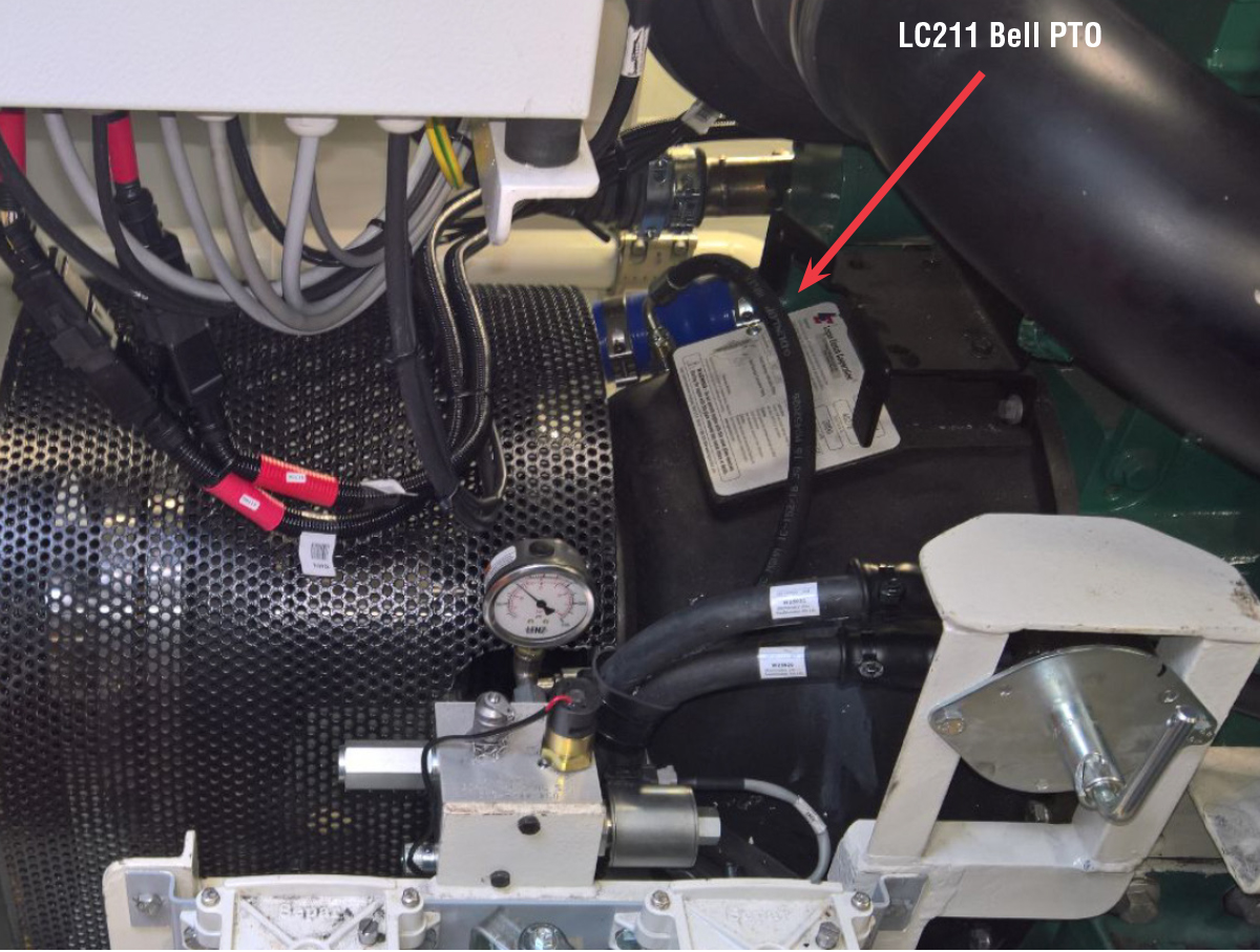 Logan LC-211 Bell Housing PTO transmits 963 lb.ft. (1350Nm) @ 200 psi. Logan 034 series Softstart manifold controls pressure to the clutch.