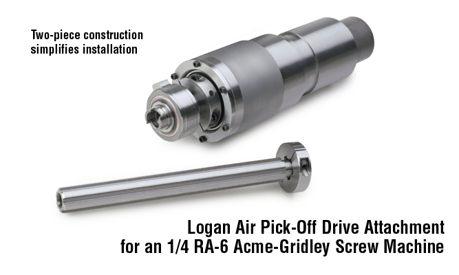 Logan Air Pick-Off Drive Attachment for an 1/4 RA-6 Acme-Gridley Screw Machine
