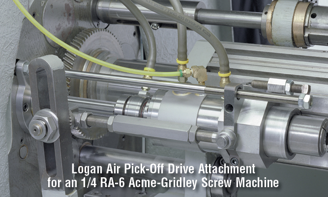 Logan Air Pick-Off Drive Attachment for an 1/4 RA-6 Acme-Gridley Screw Machine