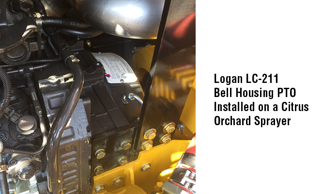 Logan LC-211 Bell Housing PTO Installed on a Citrus Orchard Sprayer