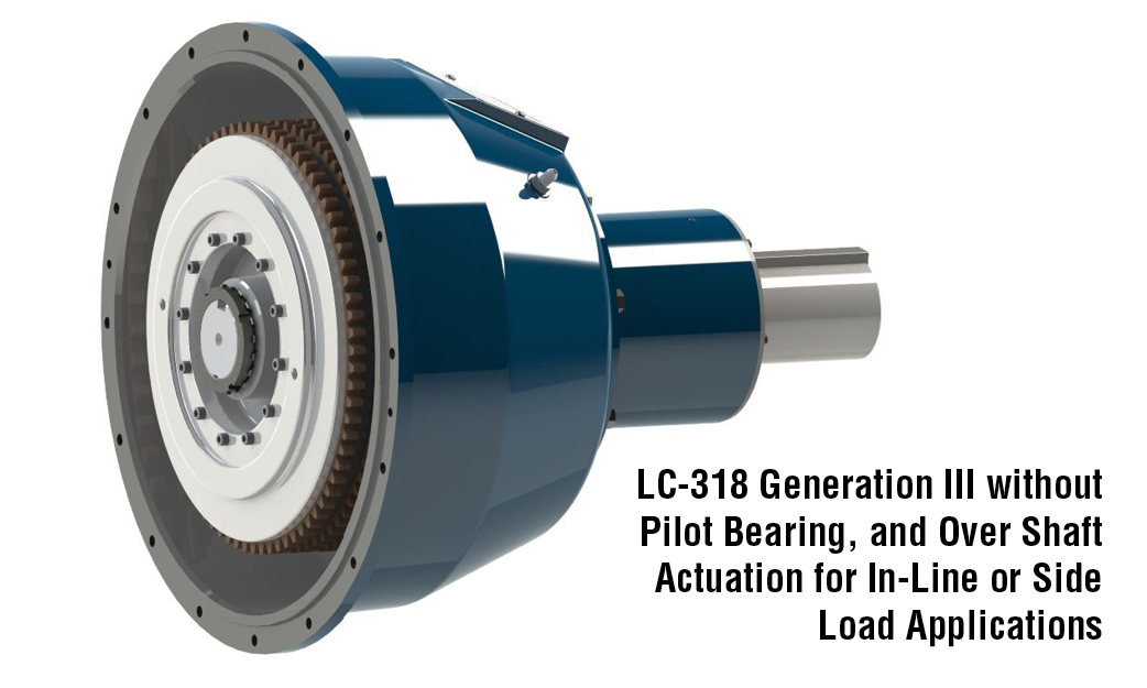 LC-318 Generation III without Pilot Bearing, and Over Shaft Actuation for In-Line or Side Load Applications