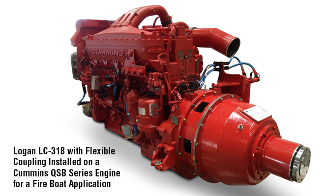 Logan LC-318 with Flexible Coupling Installed on a Cummins QSB Series Engine for a Fire Boat Application