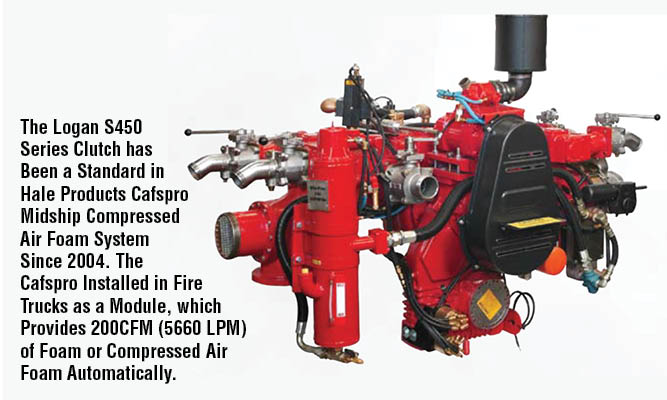 The Logan S450 Series Clutch has Been a Standard in Hale Products Cafspro Midship Compressed Air Foam System Since 2004. The Cafspro Installed in Fire Trucks as a Module, which Provides 200CFM