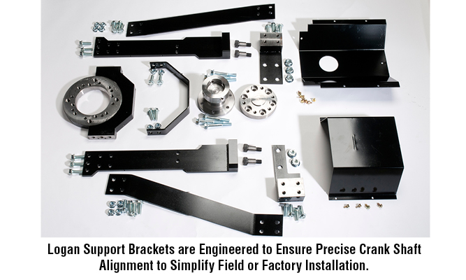 Logan Support Brackets are Engineered to Ensure Precise Crank Shaft Alignment to Simplify Field or Factory Installation.