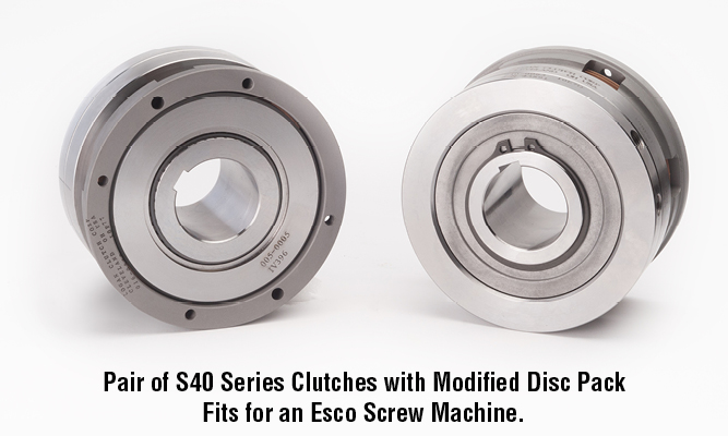 Pair of S40 Series Clutches with Modified Disc Pack Fits for an Esco Screw Machine.