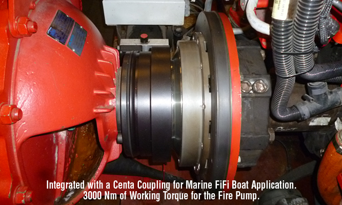 Integrated with a Centa Coupling for Marine fifi Boat Application.  3000 Nm of Working Torque for the Fire Pump.