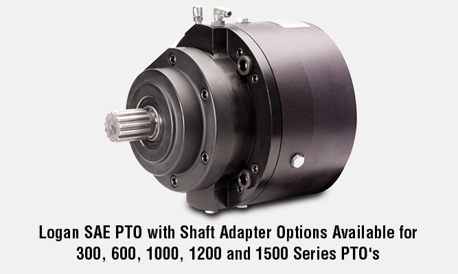 Logan SAE PTO with Shaft Adapter Options Available for 300, 600, 1000, 1200 and 1500 Series PTO\'s