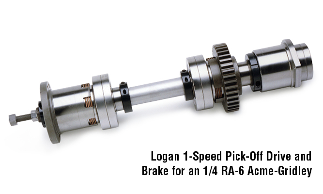 Logan 1-speed Pick-Off Drive and Brake for an 1/4 RA-6 Acme-Gridley