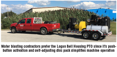 Water blasting contractors prefer the Logan Bell Housing PTO since it 19s push-button activation and self-adjusting disc pack simplifies machine operation