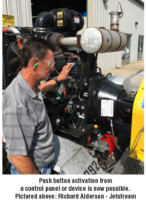 Push button activation from a control panel or device is now possible. Pictured above: Richard Alderson - Jetstream