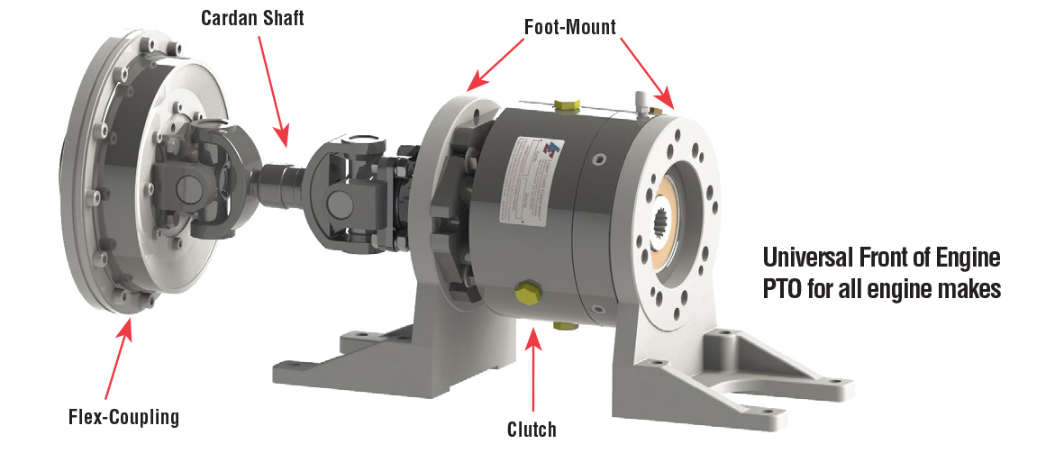 Universal Front of Engine PTO for All Engines Logan Universal Front of Engine PTO 19s