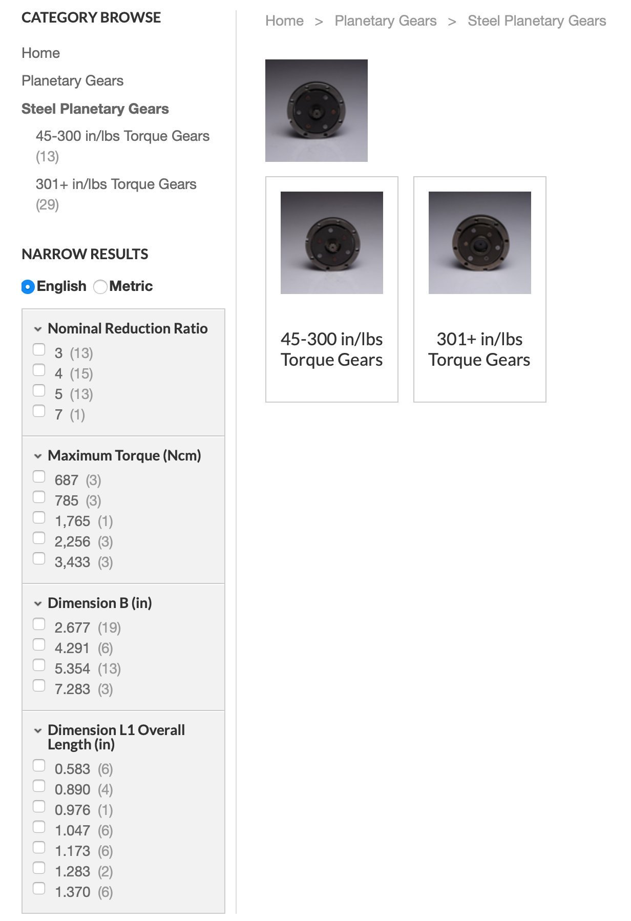 Planetary Gear Categories