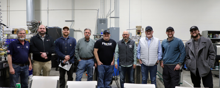 AWS Cleveland Section group photo at SuperFlash facility