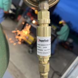 A flashback arrestor manufactured by SuperFlash