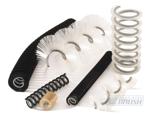 Open Wound Cylinder Brushes, Custom made to your specific design. Precision Brush Co.