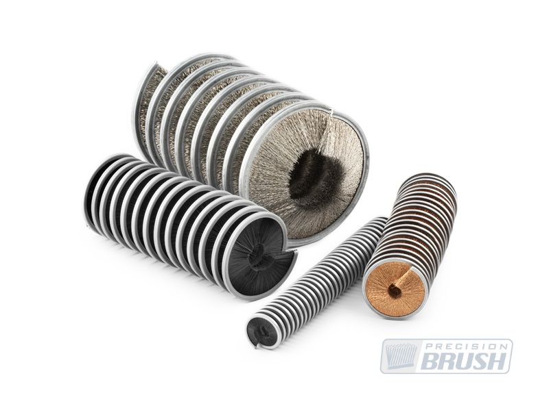 inside coil or closed wound metal channel brushes