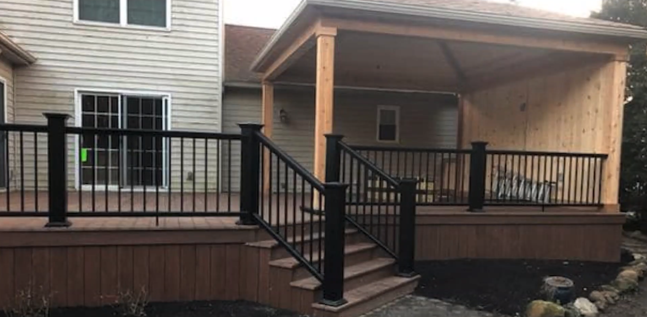 Deck installed by Seasonal Yard Work, pergola built too | Avon, OH