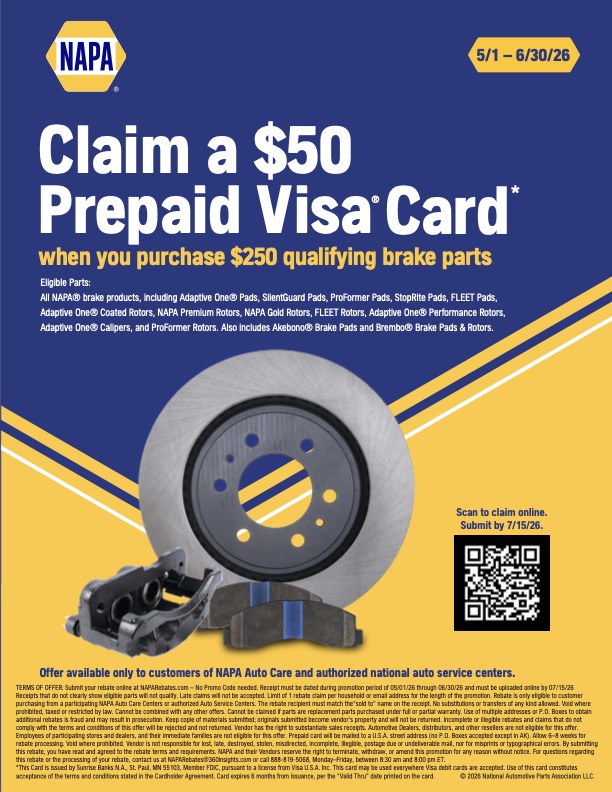 NAPA Brake Parts Deal