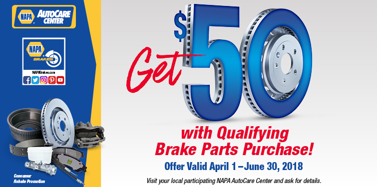 NAPA AutoCare Special | $50 with Qualifying Brake Parts | Weber Automotive